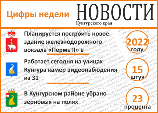 Цифры недели от газеты «Новости Кунгурского края»